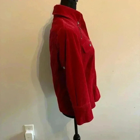 Red Corduroy Women's Top - Picture 3 of 10